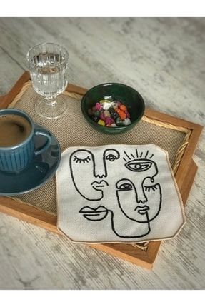 Dekoratif Line Art Desen Kokteyl Sunum Peçetesi Kahve Yanı Lineartkokteyl