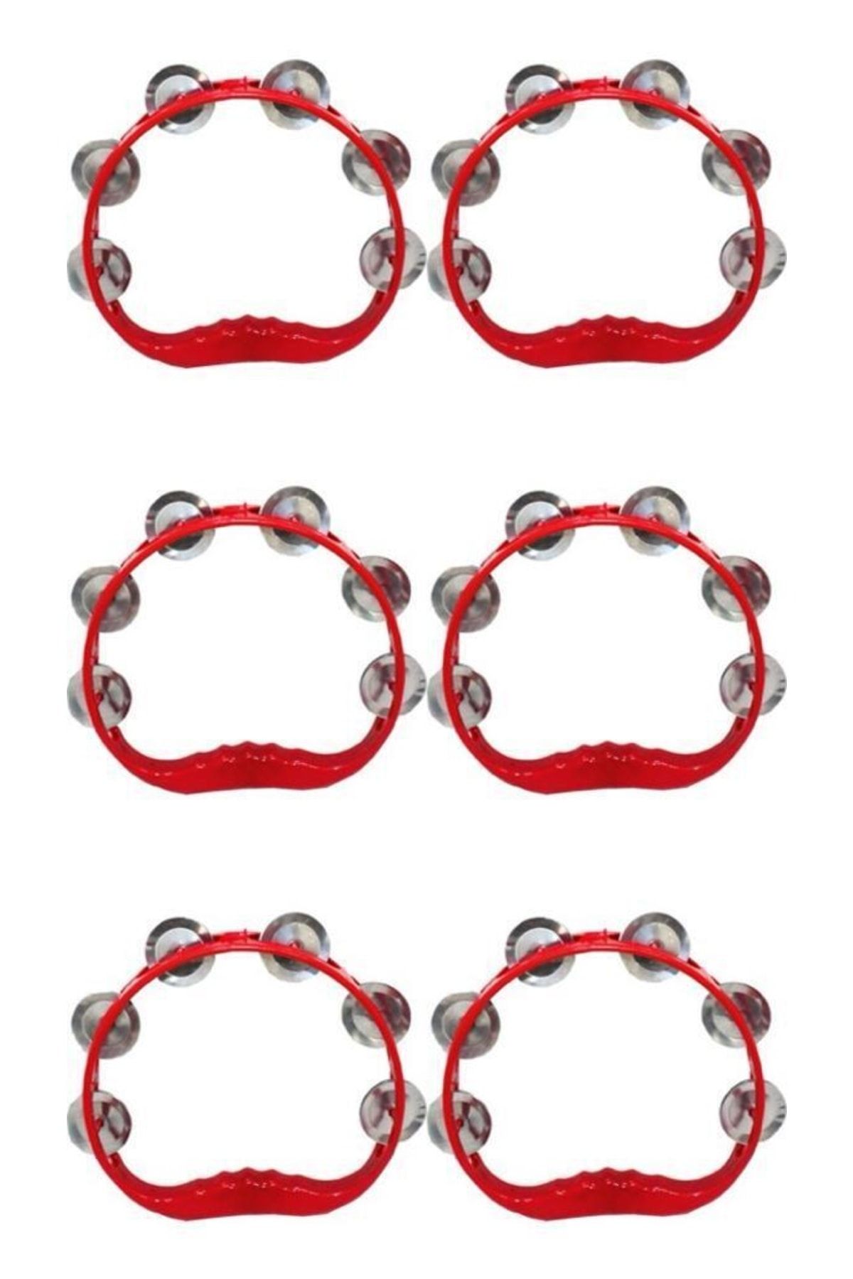 Segah M zik Tambourine with Zilli 6 Pieces of Red Tambourine