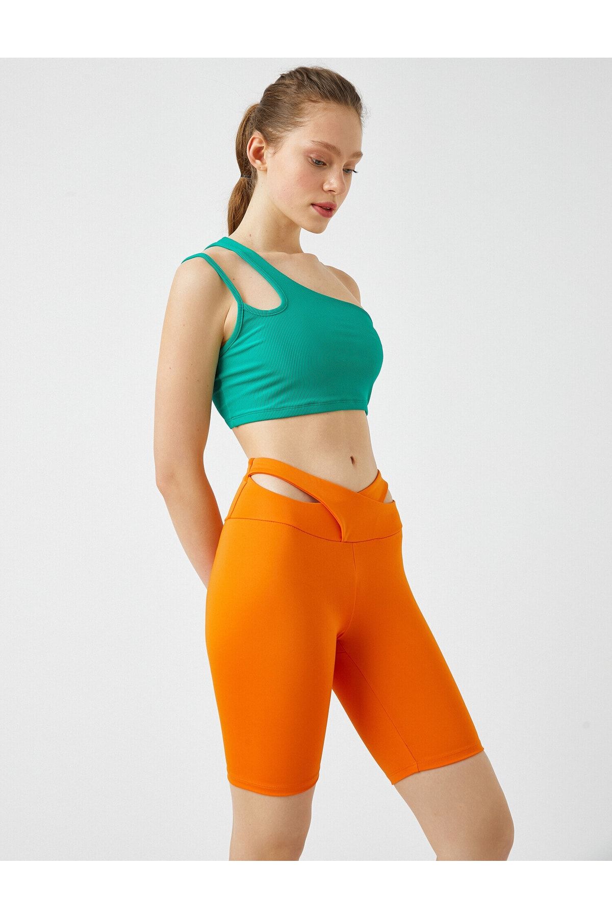 Koton Leggings Orange Mittlerer Bund
