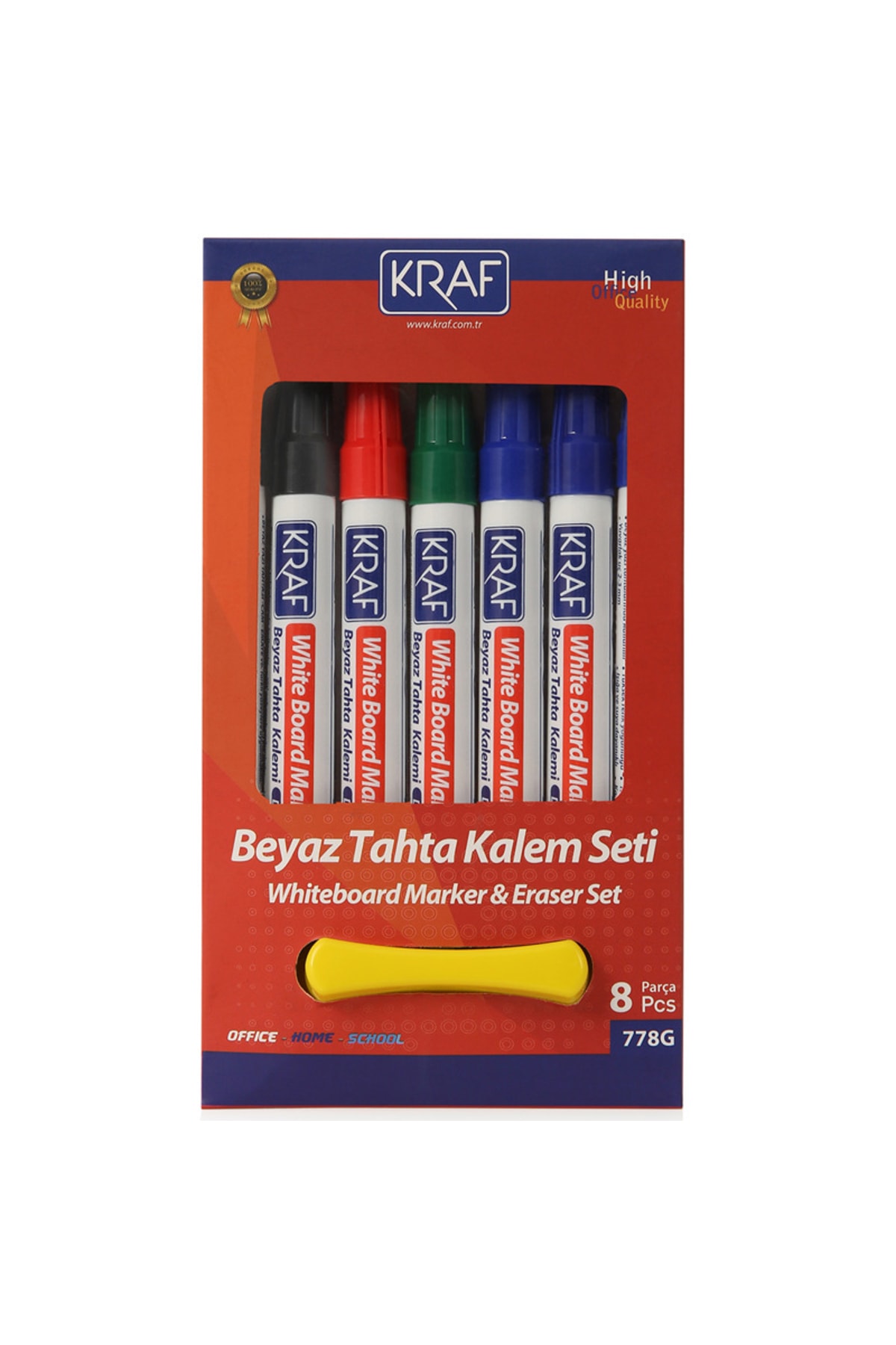 KRAF Beyaz Tahta Kalemi &amp; Silgi Set 8 Li 778g