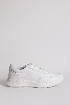 Beyaz - 102 22190-m Baley Hakiki Deri Erkek Sneaker Ayakkabı 00796