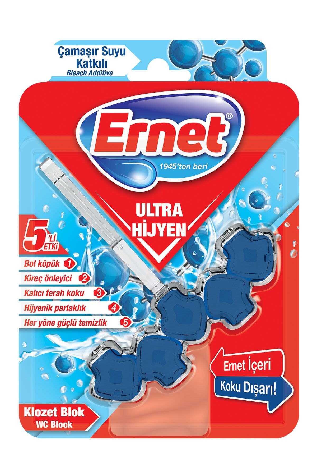 Ernet Ultra Hijyen Klozet Blok Çamaşır Suyu Katkılı 50 G