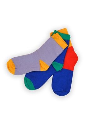 Çok Renkli Karışık 3'lü Çorap Seti M23