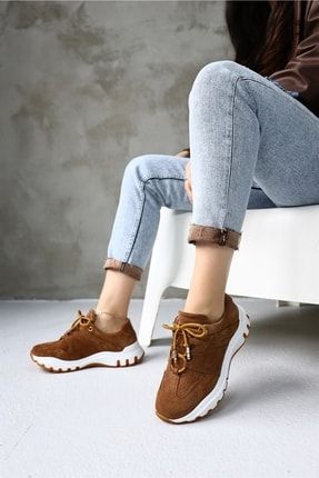Comfort Taba Süet Hakiki Deri Kadın Sneaker 007-22300