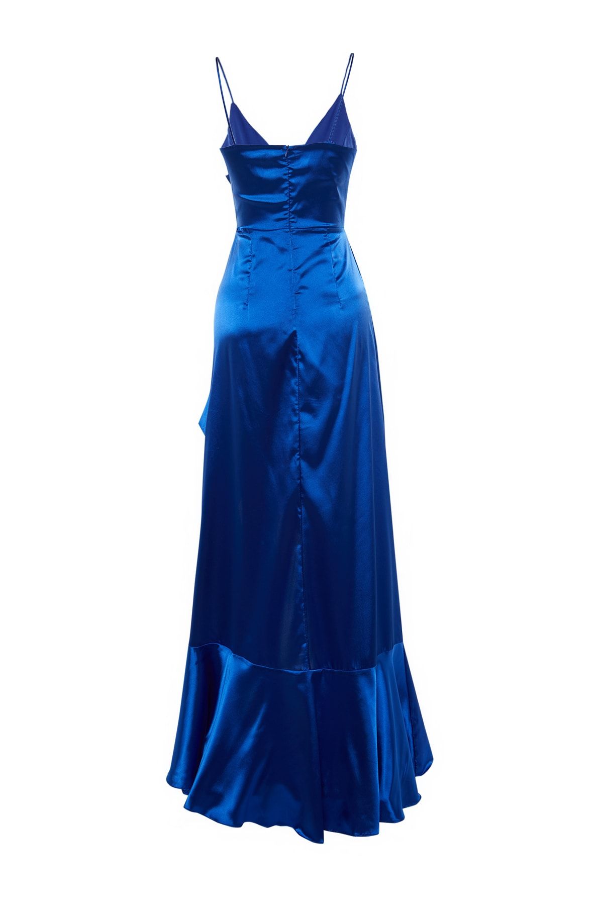 Trendyol Collection-Rochie de seara lunga cu voluri din satin - TPRSS20AE0198 8