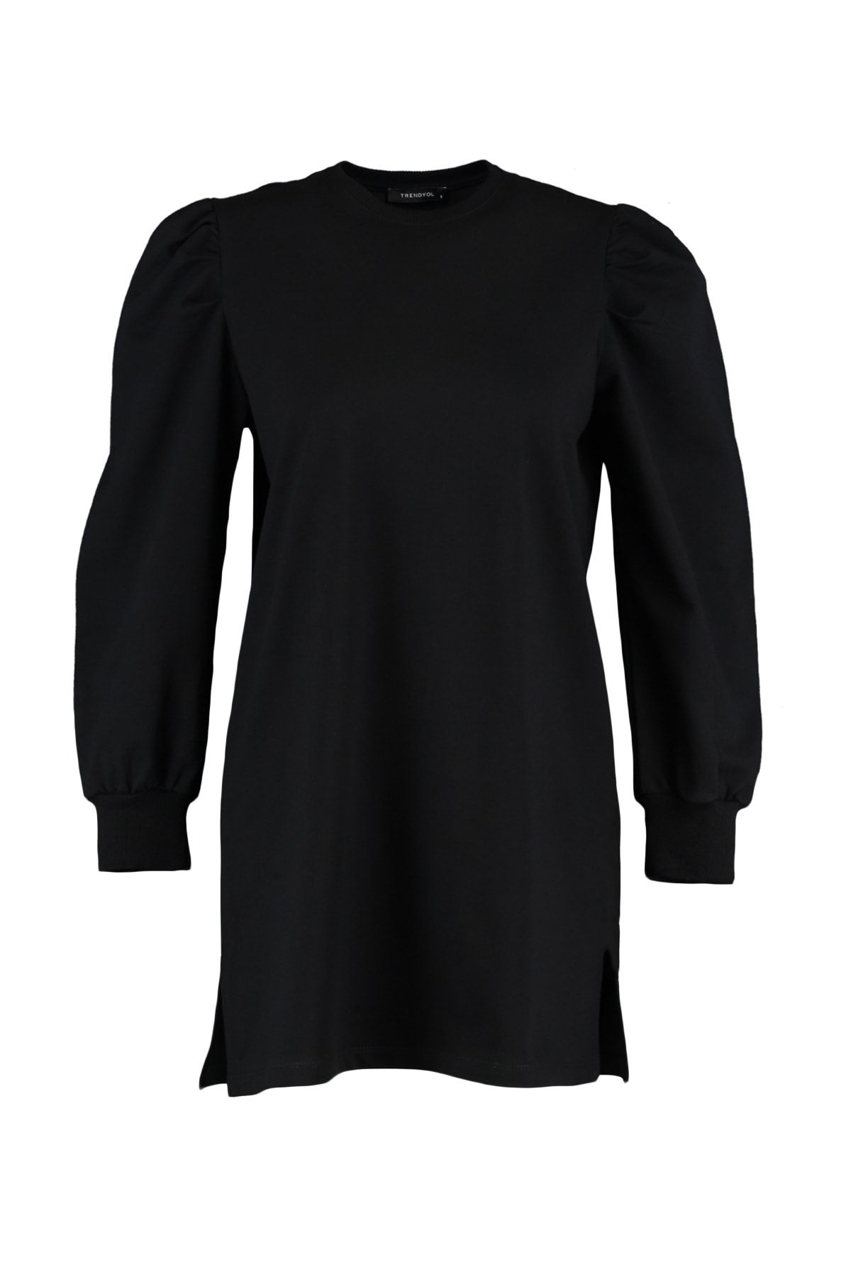 Trendyol Modest-Schwarze Strick-Tunika mit Rundhalsausschnitt und Schlitz und Ärmeldetail TCTSS21TN0257 7