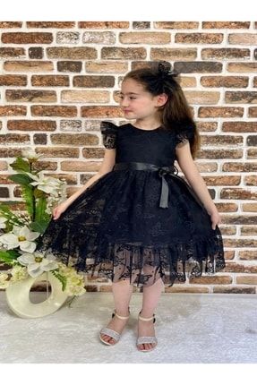 Kız Coçuk Fırfırlı Çiçekli Tüllü Elbise 42630