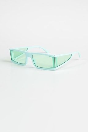 Mint Çerçeve Cam Kenar Detaylı Güneş Gözlüğü - Mint Yeşil Cam 1Y06