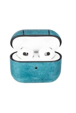 Airpods 3.nesil Uyumlu Deri Kılıf Juni Aa32 Mavi LO-09-JUNI-AA32N-AIRP3-00