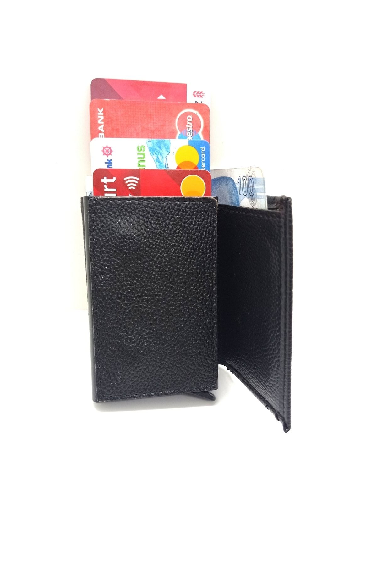 MKM-Automatic Mechanism Card Holder and Wallet with Snap Fasteners 3