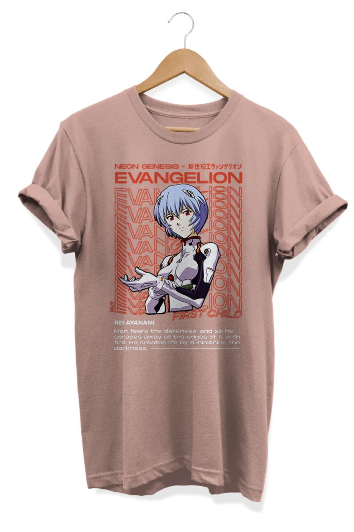 karikatürstore-Rei Ayanami Evangelion Aesthetic Anime Printed Oversize T-Shirt 1
