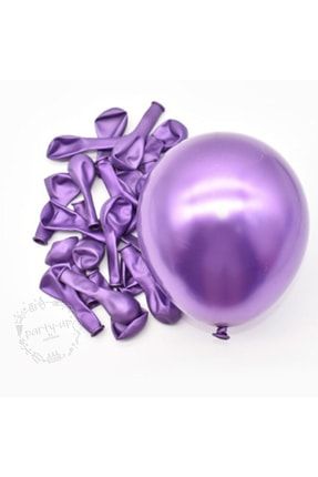 Küçük Boy 12,5cm Mor Krom Balon Parlak Mor Renk Balon Yüksek Kaliteli Aynalı Balon (10 ADET) TYMB002