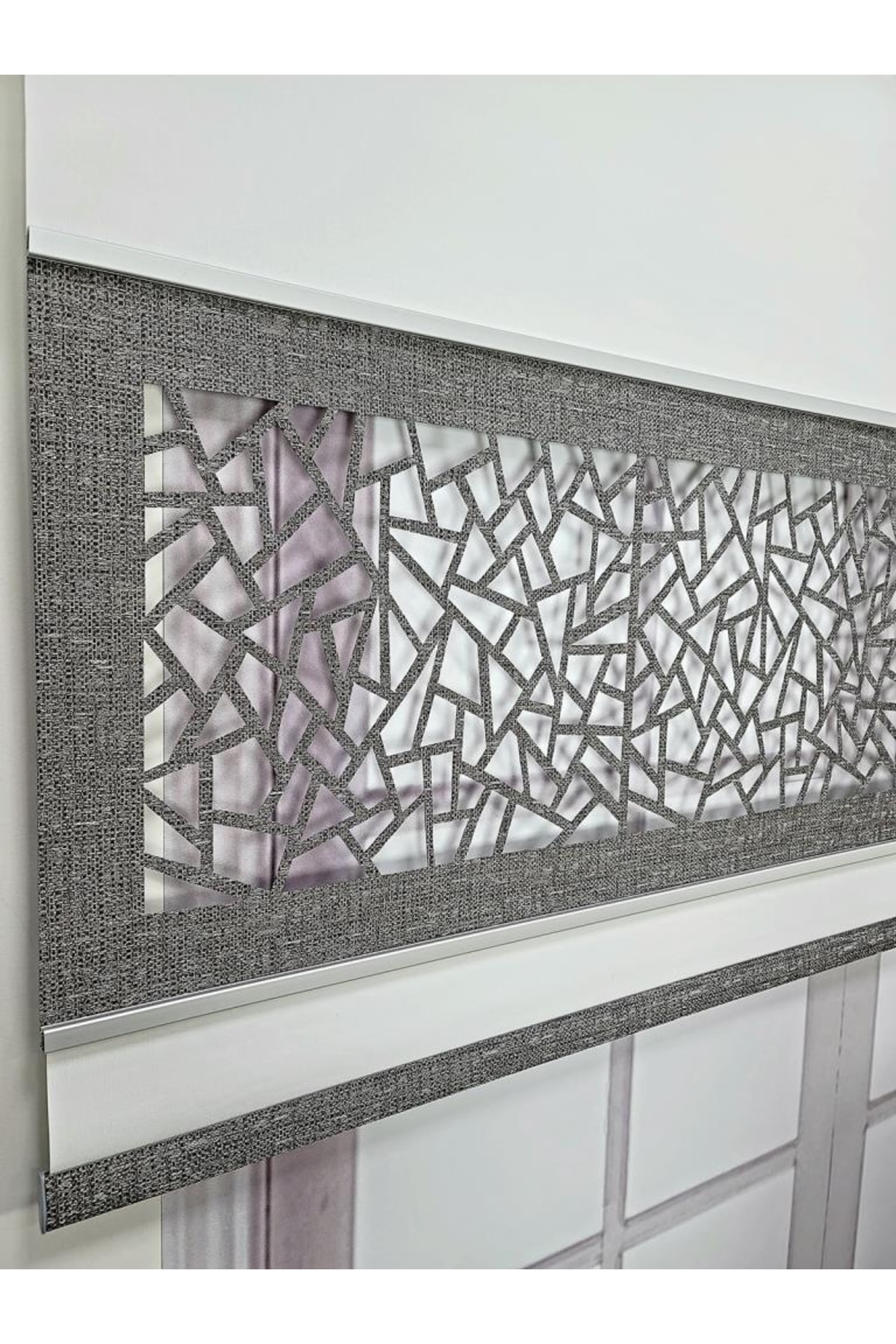 Laser Roller Blind New Generation Double Color Matte Thick Fabric White-gray