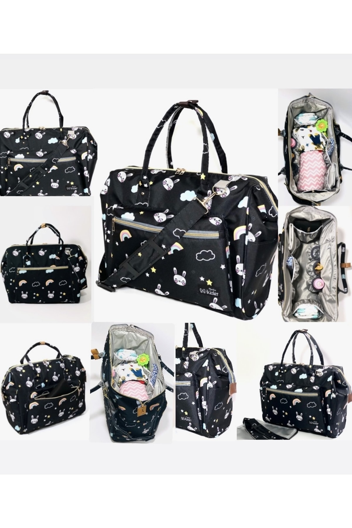 Harika ikizler Bebek Bakım Çantası + Termal (mama , Yemek Taşıma )çanta Seti fotoğrafı 5 (önizleme)