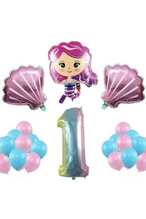 1 Yaş Deniz Kızı Folyo Balon Set BDDNZKIZ