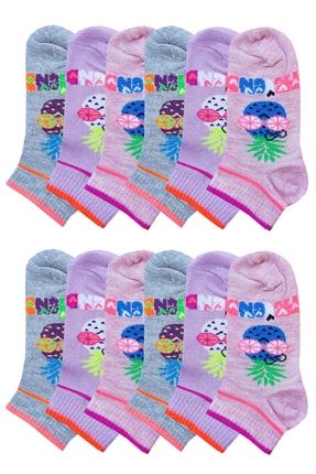 12li Kız Çocuk Patik Kısa Çorap Mevsimlik Pamuklu Çorap 43603