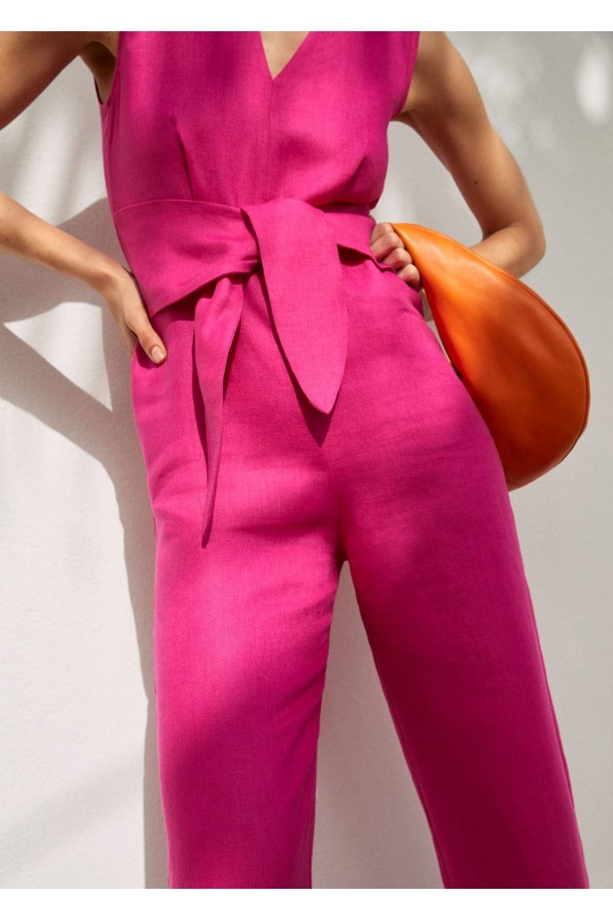 Mango pink jumpsuit clearance
