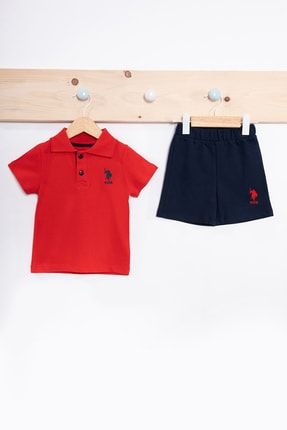 Erkek Bebek Kısa Kollu Yakalı Polo Yaka T-shirt Takım USB6P70
