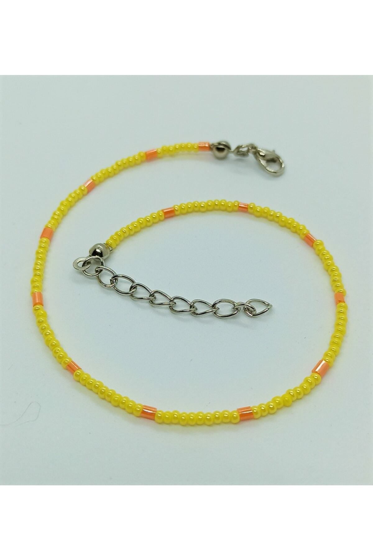 COOL&RELAX Handmade El Yapımı Sarı Turuncu Unisex Halhal Yazlık