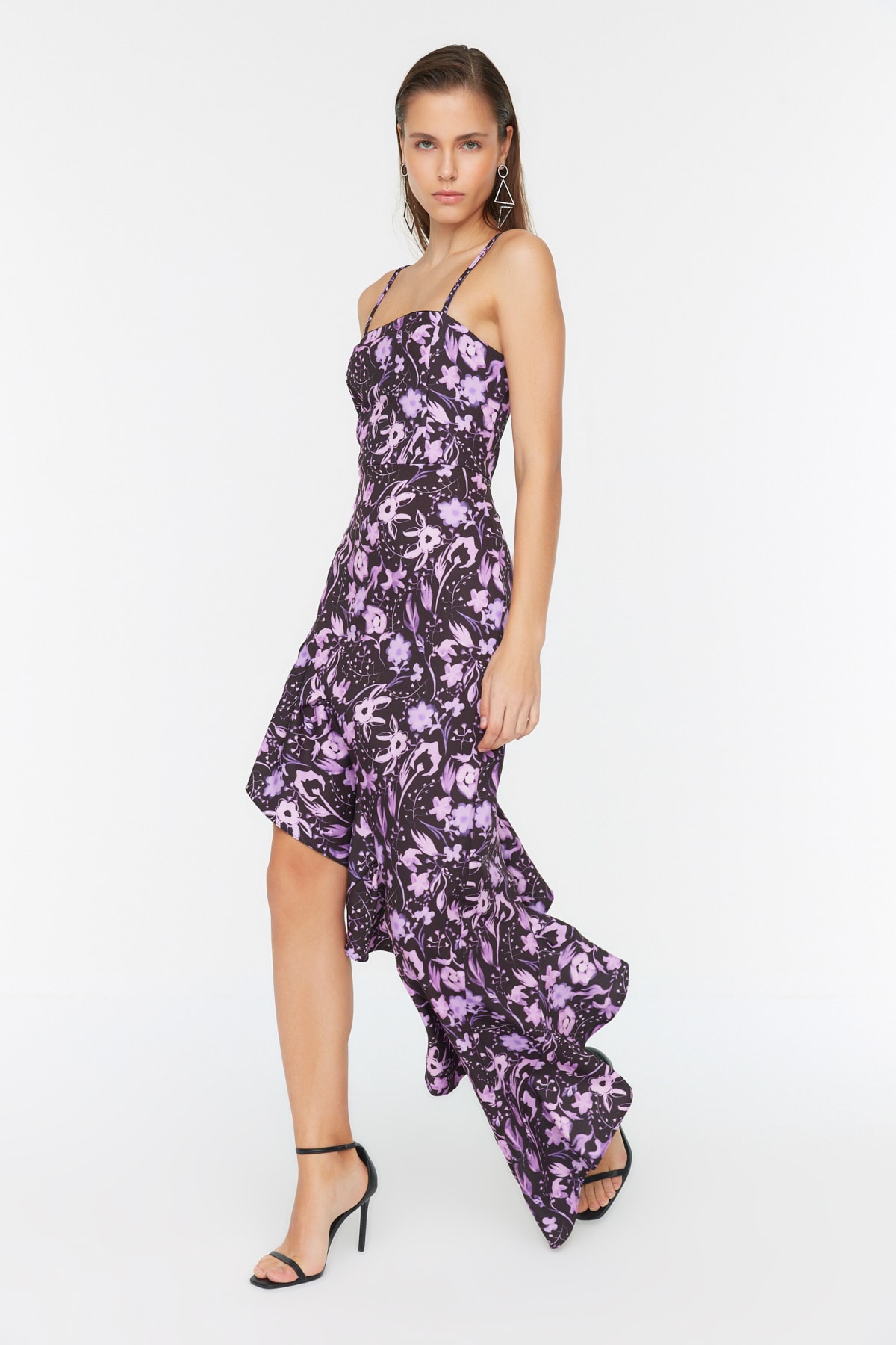 Trendyol Collection Kleid Mehrfarbig Asymmetrisch Fast ausverkauft