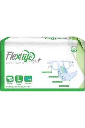 Flexilife Plus Yandan Bantlı Yetişkin Hasta Bezi Büyük Boy Large 30 Adet 2 Paket 000933