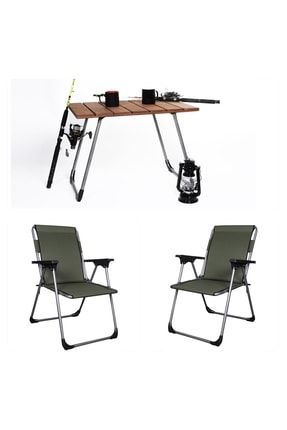 2'li Sandalye 1'parçalı Masa Kamp Ve Piknik Balkon Seti ABS001KS029PM