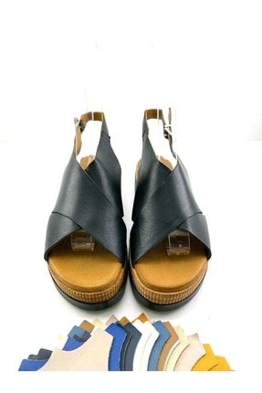 Hakiki Deri Siyah Kadın Sandalet TRD-101-3003