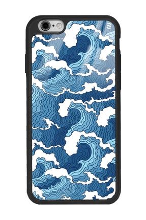 Iphone 6 Plus Mavi Dalga Tasarımlı Glossy Telefon Kılıfı iPhone6plusgls3146