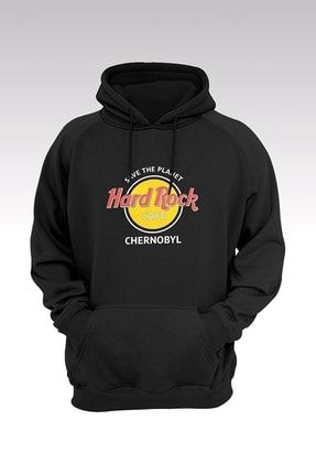 Hard Rock Siyah Kapuşonlu Unisex Sweatshirt HRD-ROCK