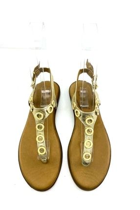 Hakiki Deri Gold Kadın Sandalet TRD-101-3014