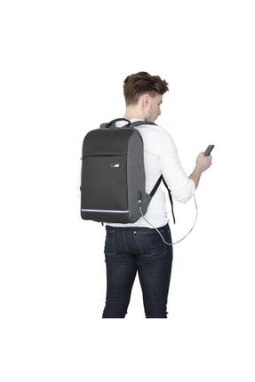 Smart Bag Usb Şarj Girişli Akıllı Laptop Sırt Çantası 1203 Gri MV2126