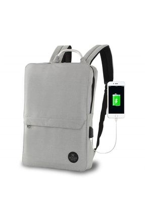 Smart Bag Usb Şarj Girişli Akıllı Laptop Sırt Çantası 1210 Gri MV3130