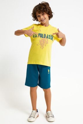 Erkek Çocuk Sarı Lisanslı T-shirt Bermuda Takım US10P29