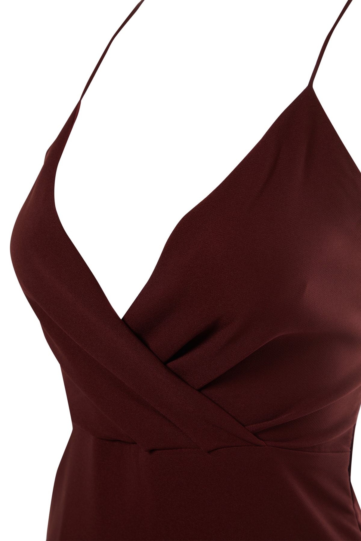 Trendyol Collection-Suknia wieczorowa z ozdobnymi plecami Plum TPRSS19BB0043 7