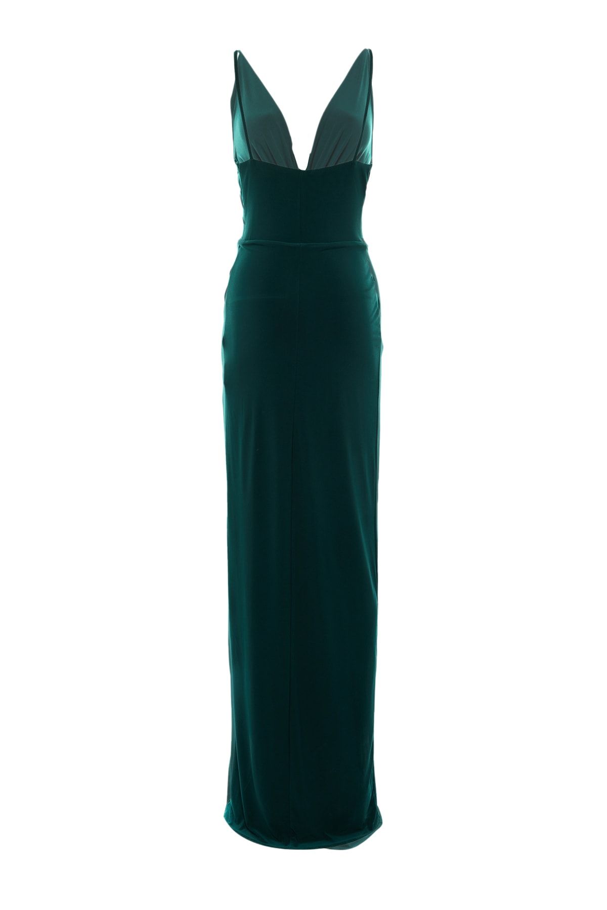 Trendyol Collection-Smaragdgrünes, gefüttertes, gestricktes, langes, stilvolles Abendkleid TPRSS19UT0099 8