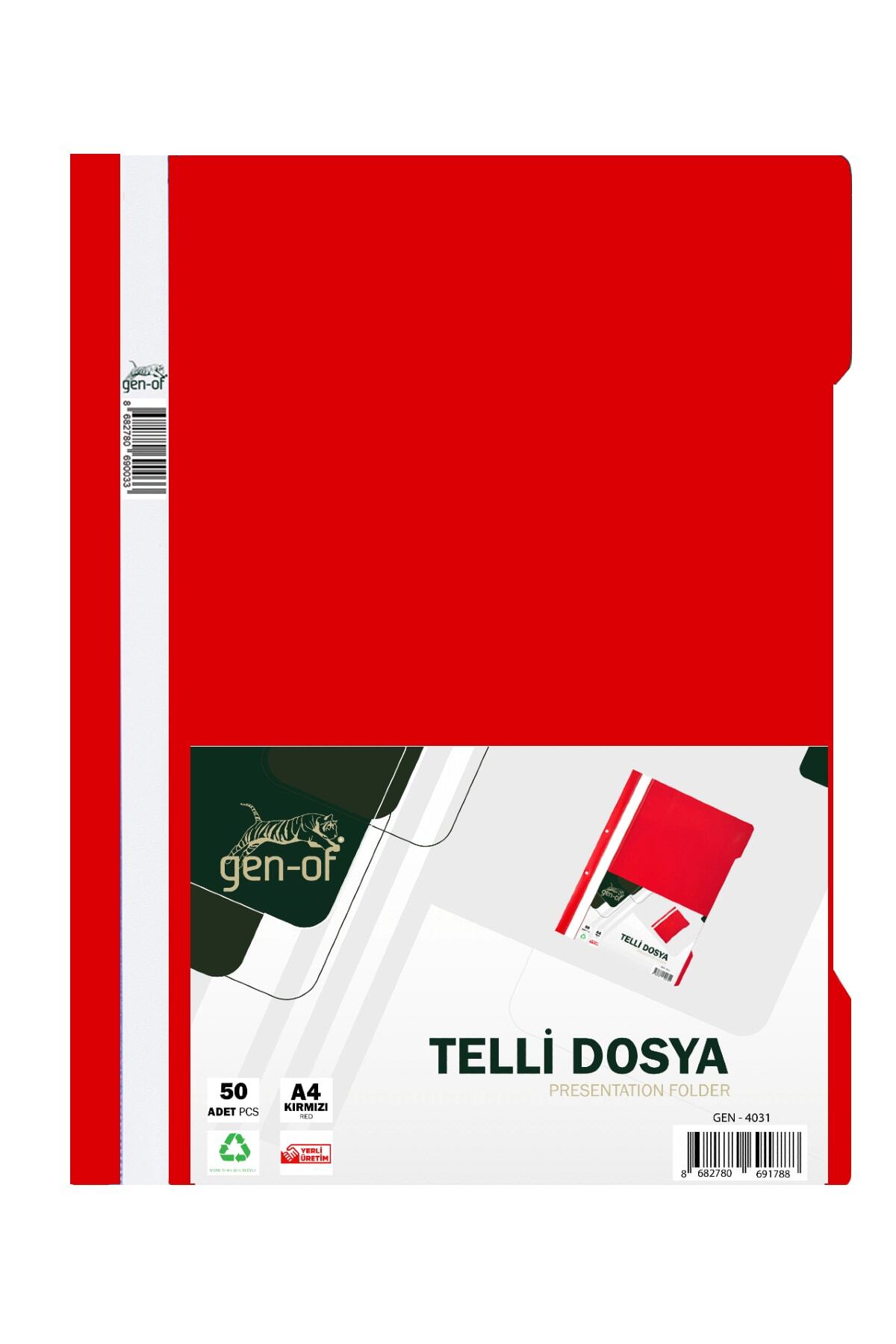 Gen-Of Kırmızı Telli Dosya A4 50 Li Paket