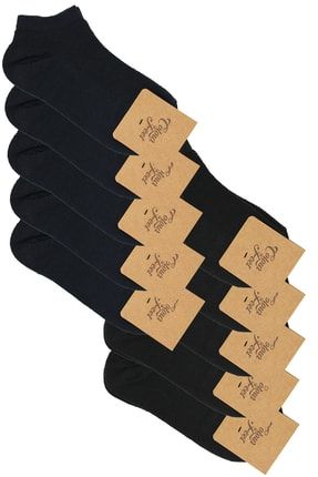 10'lu Paket Lacivert Ve Siyah Pike Örgü Patik Çorap CFPTK6002x10