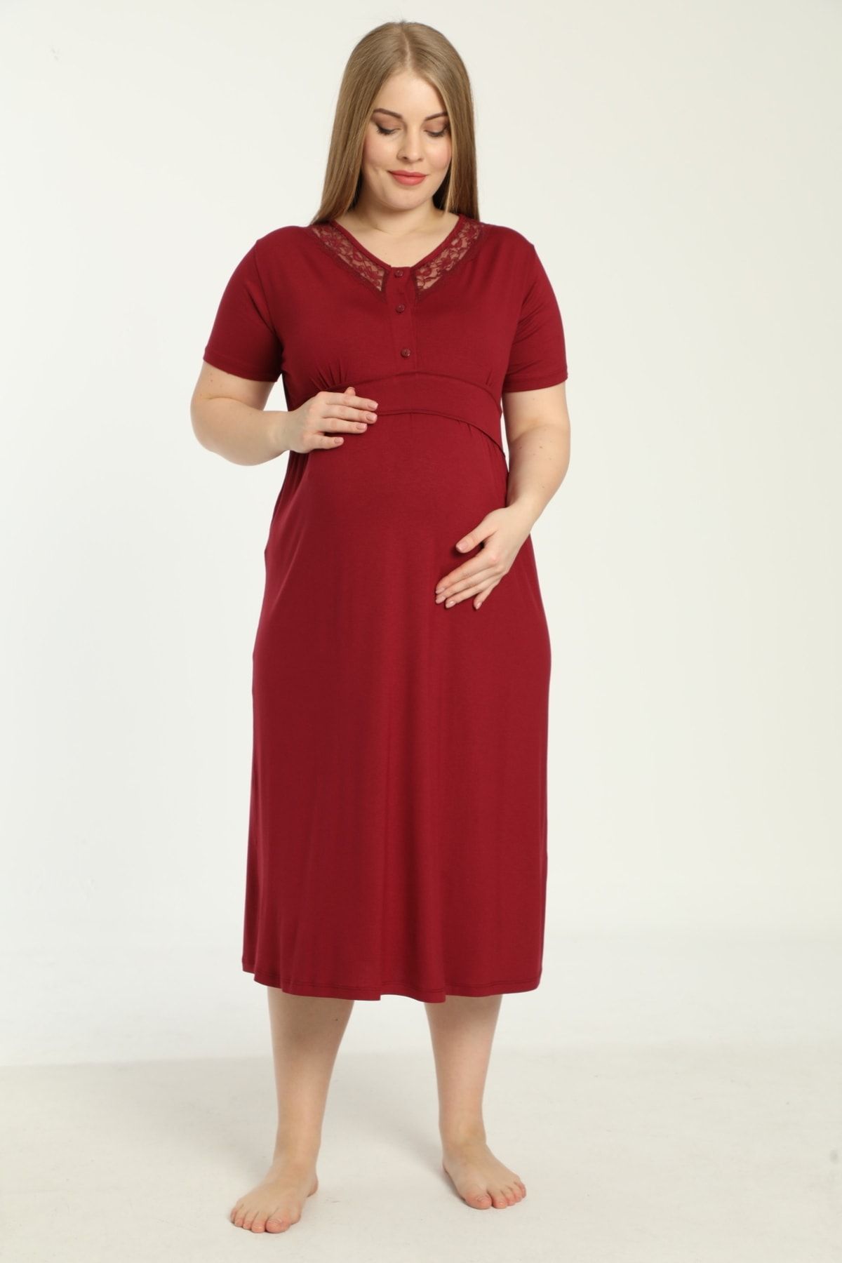 Miss Dünya Lissa-Plus Size Maternity Nightgown Set with Dressing Gown 2