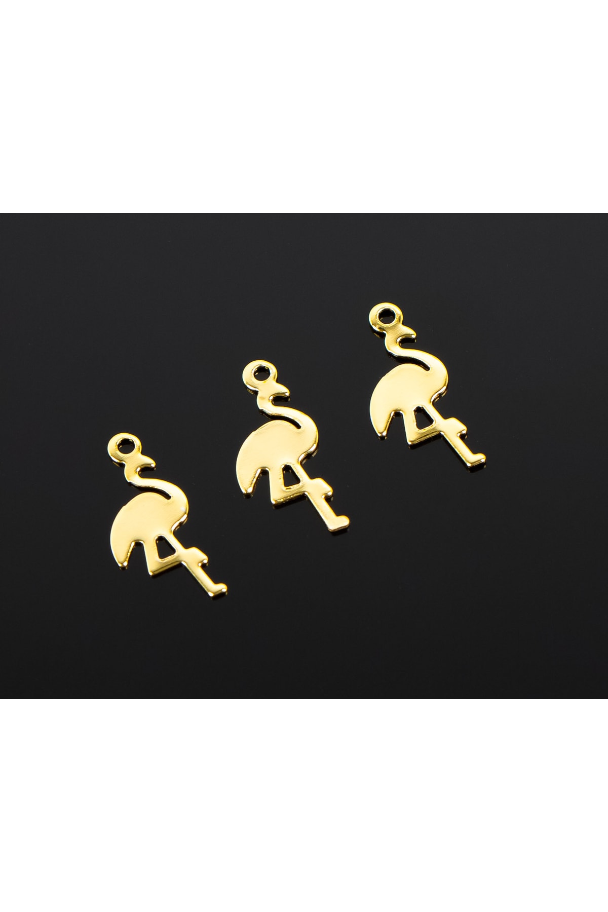 yfhobi 6 Adet- 7x16 Mm Altın Kaplama  Flamingo Desenli Pul,