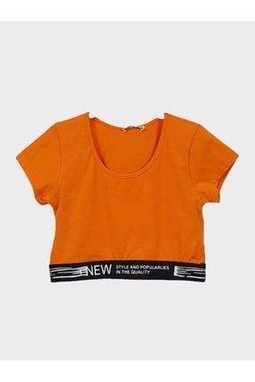 Kız Çocuk Beli Lastikli Crop T-shirt ( 6 - 16 Yaş ) 858076