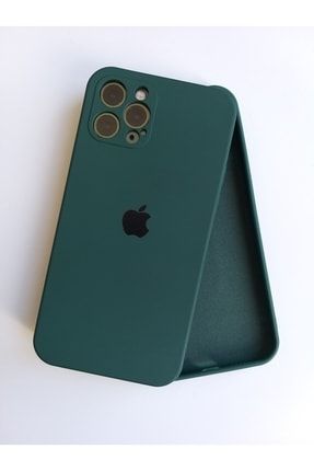 Iphone 12 Pro 6.1 Kamera Korumalı Haki Yeşil Lansman Içi Kadife Silikon Logolu Kılıf MORE13