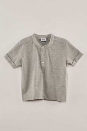 Erkek Çocuk Düğme Detaylı T-shirt 3212204R-7205