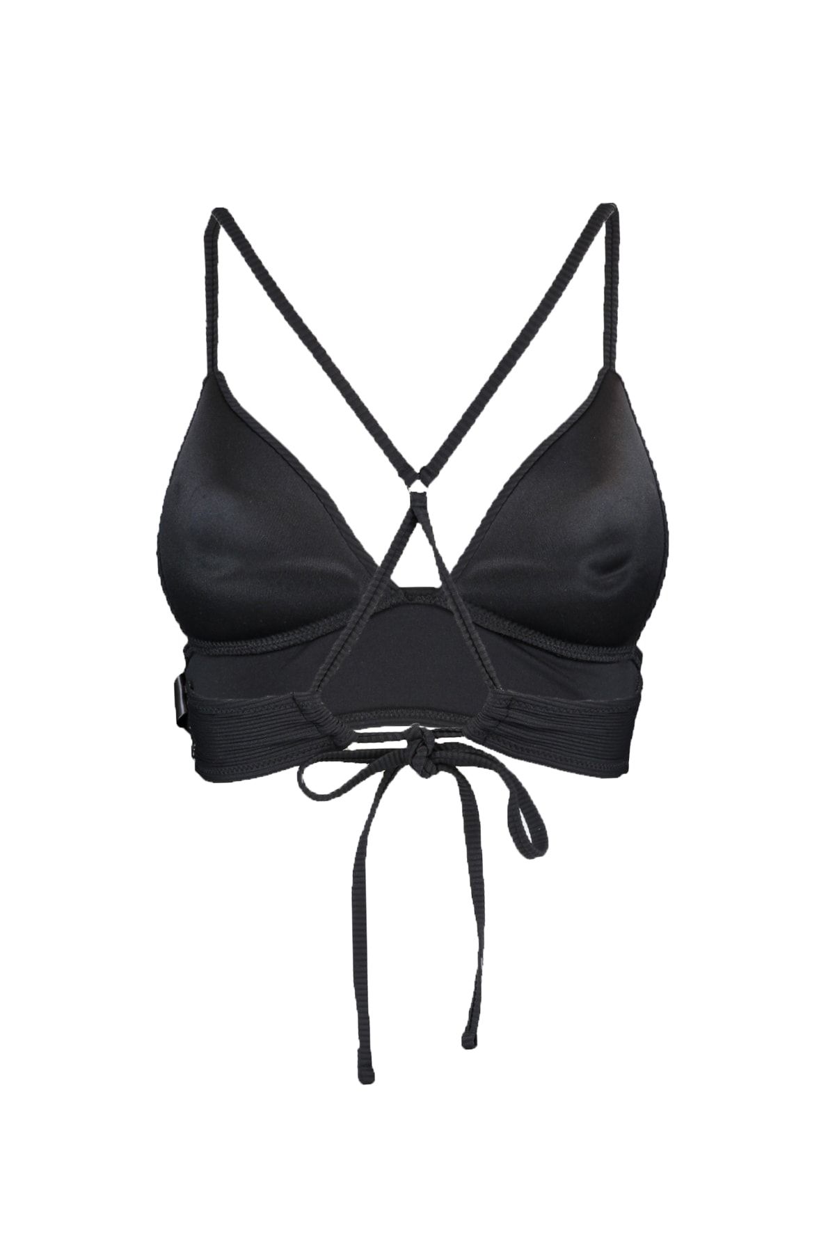 Trendyol Collection-Schwarzes, dreieckiges, strukturiertes Push-up-Bikinioberteil TBESS21BU0010 8