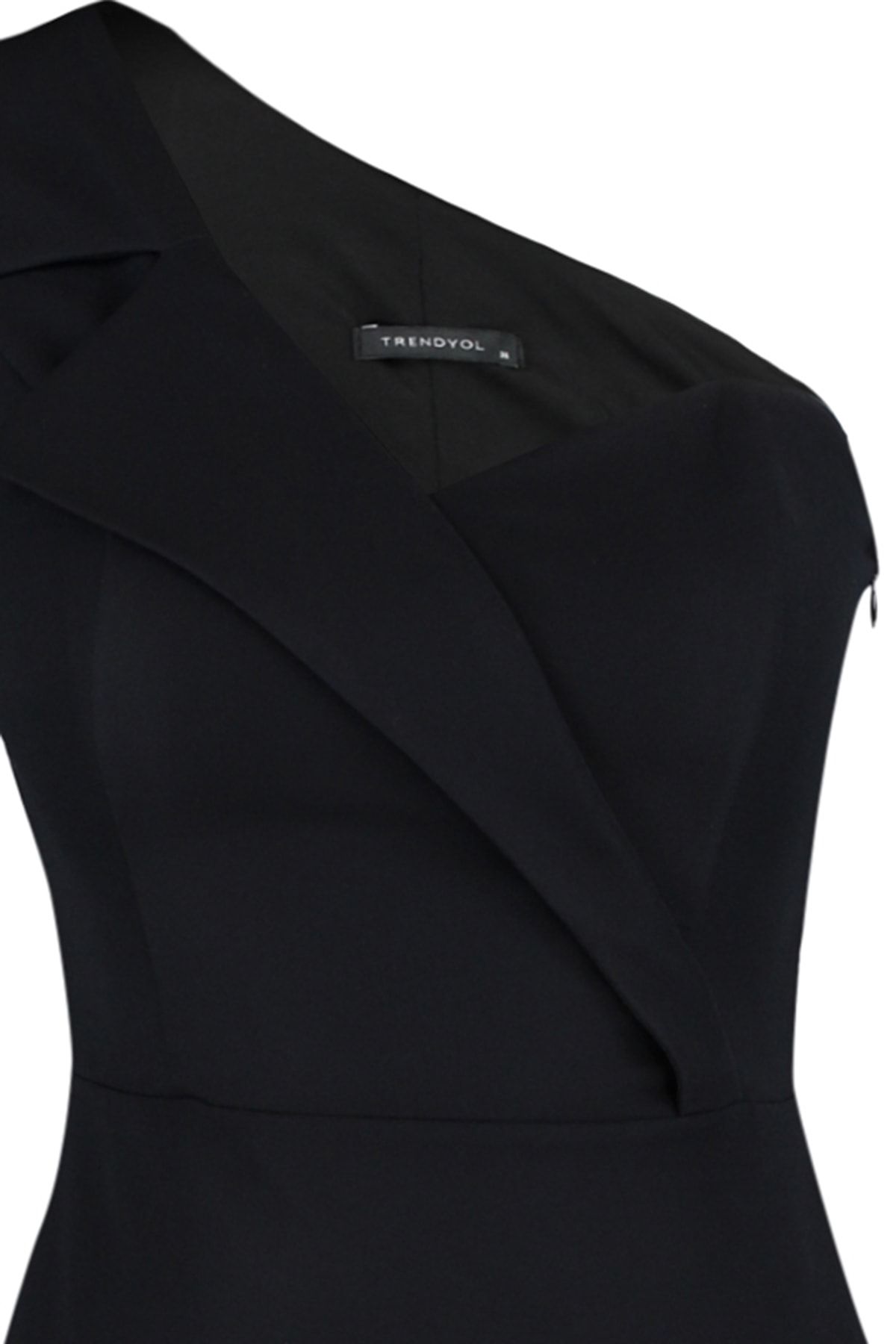 Trendyol Collection-Rochie de seară scurtă și elegantă, cu guler negru, rochie de absolvire de noapte TPRSS19UT0112 5
