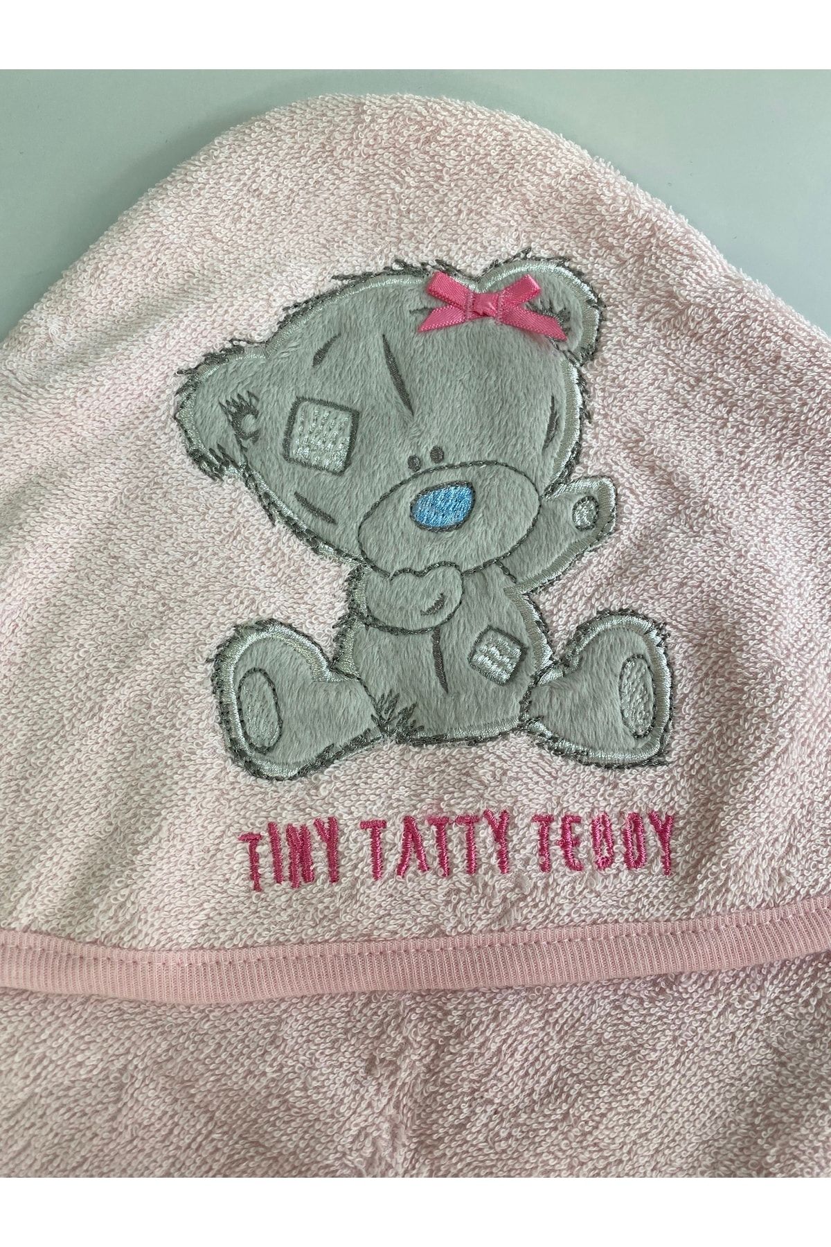 George 100 Cotton Tiny Tatty Teddy Appliqued Pink Swaddle Baby Towel 100x100cm Trendyol
