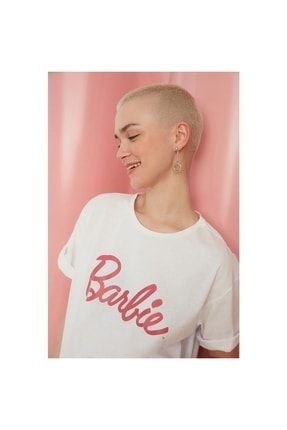 Barbie Baskı Oversize T-shirt ZEYKON-1034-BARBİE