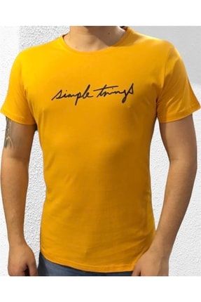 Erkek Bisiklet Yaka Slimfit Simple Things Yazılı T-shirt Smp8735tsh