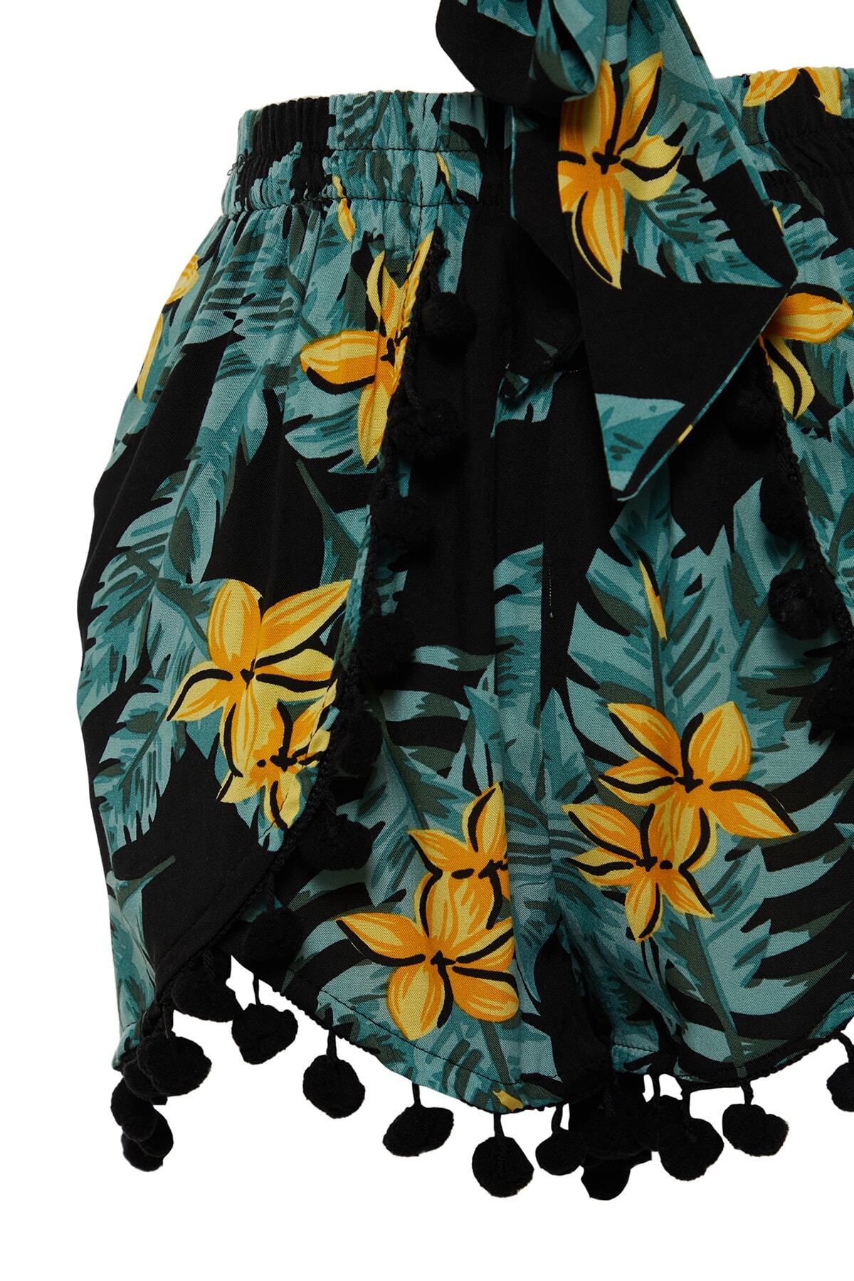Trendyol Collection-Пляжний купальник з тропічним візерунком з помпоном TBESS19BB0257 7