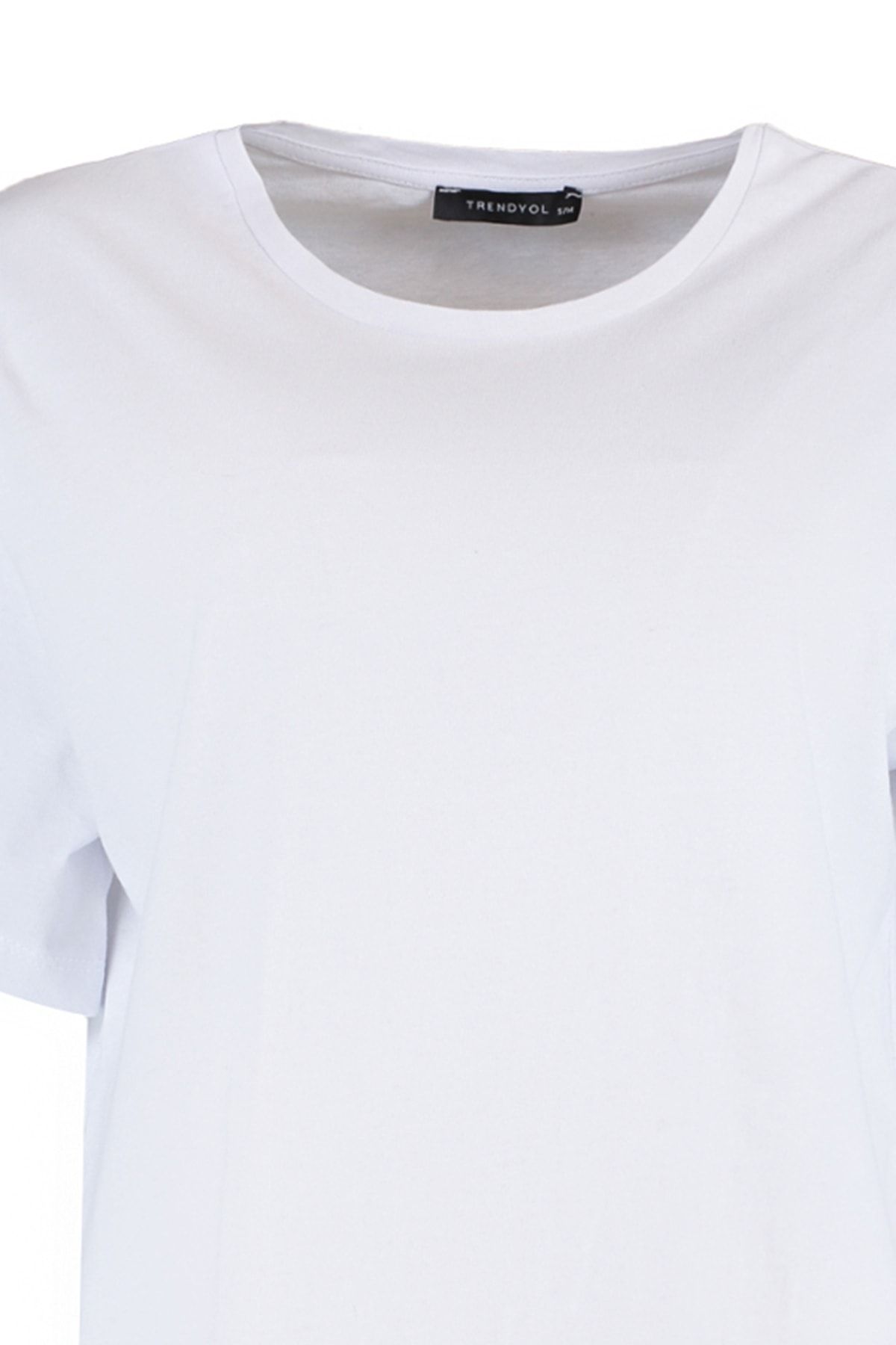 Trendyol Collection-Weißes Oversize-T-Shirt mit Rundhalsausschnitt – 100 % Baumwolle TWOSS20TS0134 11
