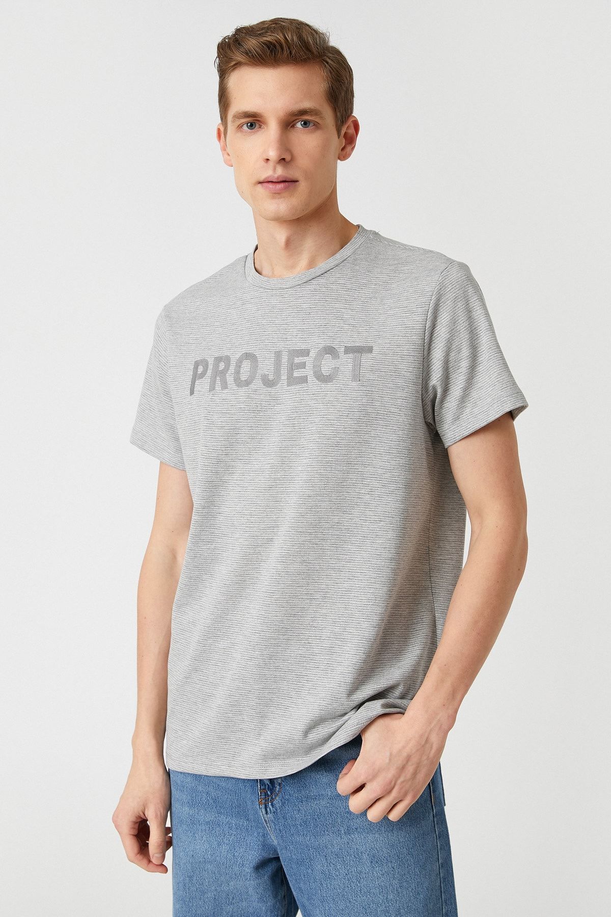 Koton T-Shirt Grau Regular Fit